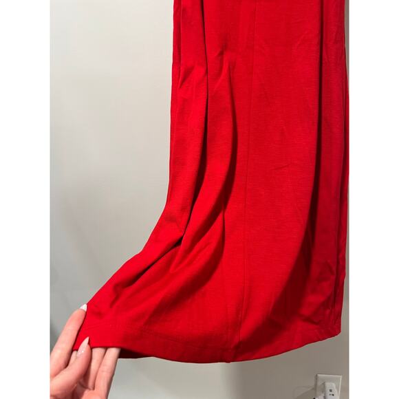 Lew Magram Collection Red Bodycon Slip Rayon Blend Dress Built In Bra Small JL - Picture 6 of 9
